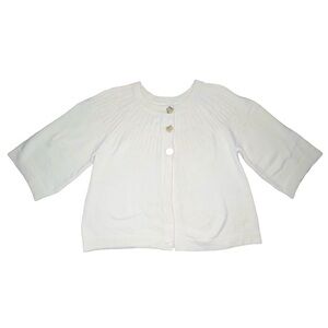 AVON RETRO SUNBURST YOKE KNIT CARDIGAN, WHITE SIZE XL (NEW WITH TAGS) A23